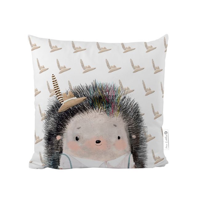 Cushion cover forest school-hedgehog boy