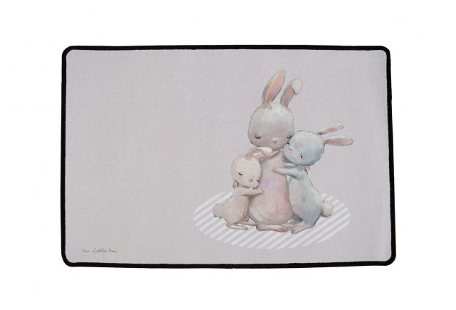 Rug multifunctional forest school-hugging bunnies, 75 x 45 cm