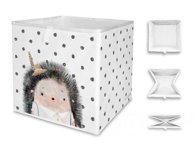 Storage box forest school-hedgehog boy, 32x32cm