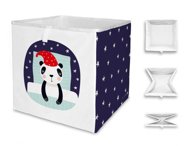 Storage box panda-animal stories, 32x32cm