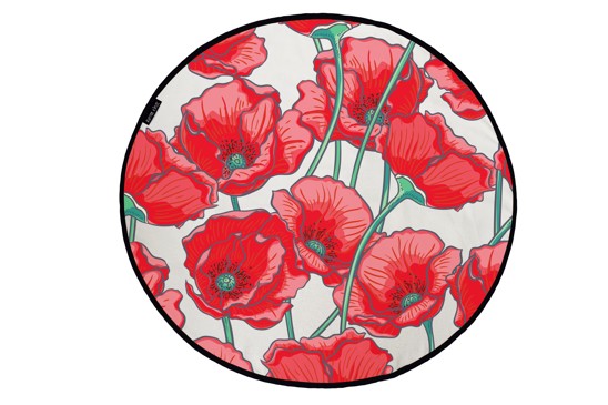 Canva rug red poppies