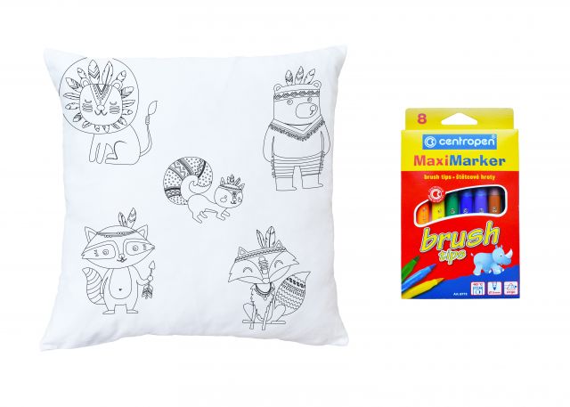 Colouring cushion all indians
