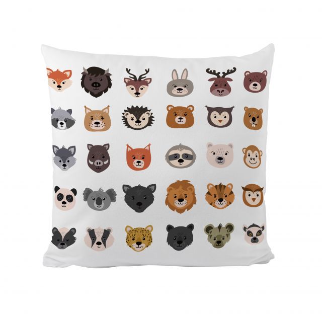 Cushion cover guess the animals, microfibre