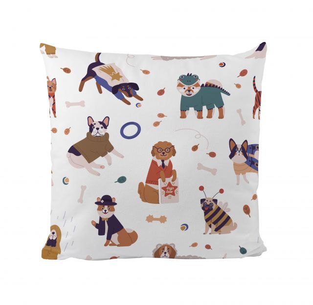 Cushion cover dogs in the costumes, microfibre