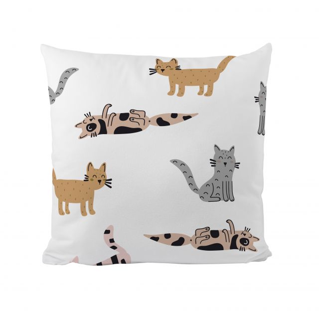 Cushion cover cats, microfibre