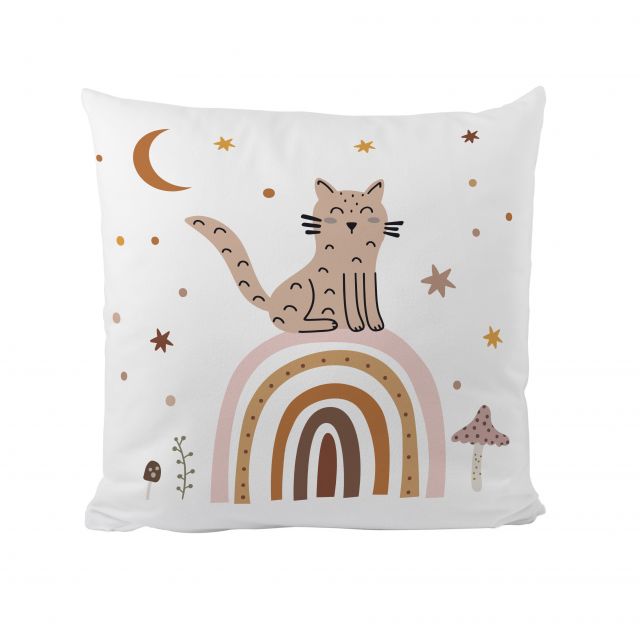 Cushion cover cat over the rainbow, microfibre
