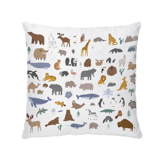 Cushion cover do you know the animals, cotton
