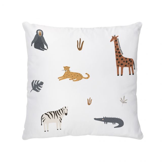 Cushion cover safari animals, cotton