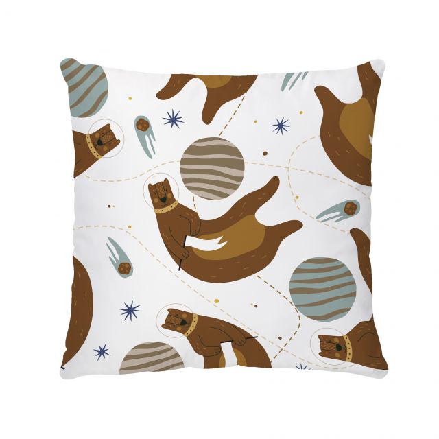Cushion cover bear in the space, cotton