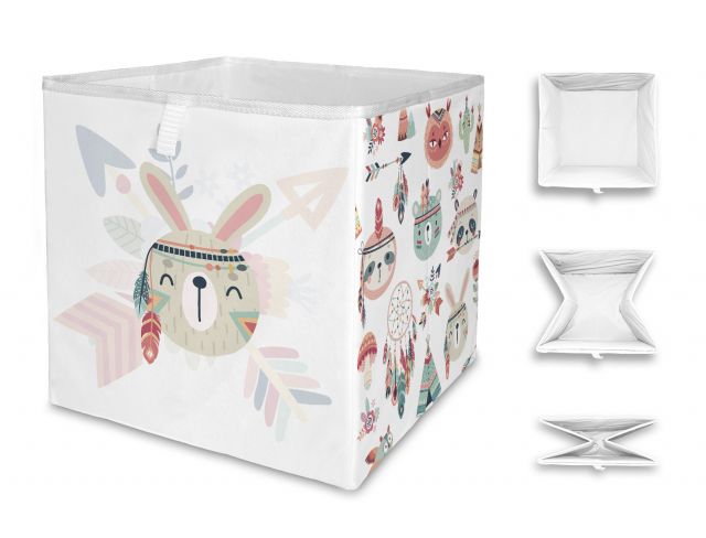 Storage box indian bunny, 32x32cm
