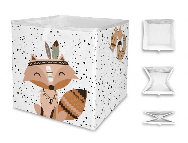 Storage box fox indian, 32x32cm