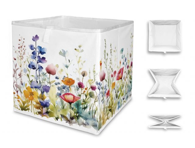 Úložná krabice watercolour flowers, 32x32cm