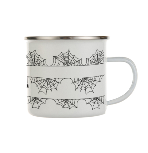 Emaille-Becher spider web