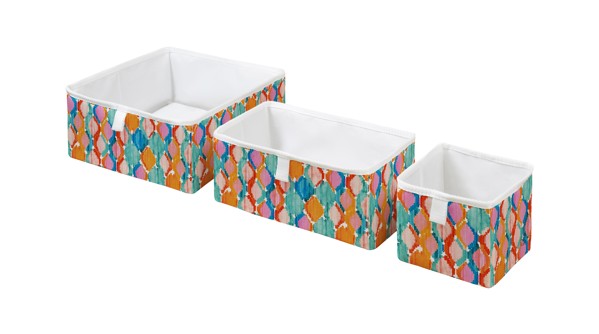 Dreifach Set Aufbewahrungsboxen watercolour ikat