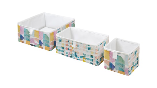 Dreifach Set Aufbewahrungsboxen abstract gems