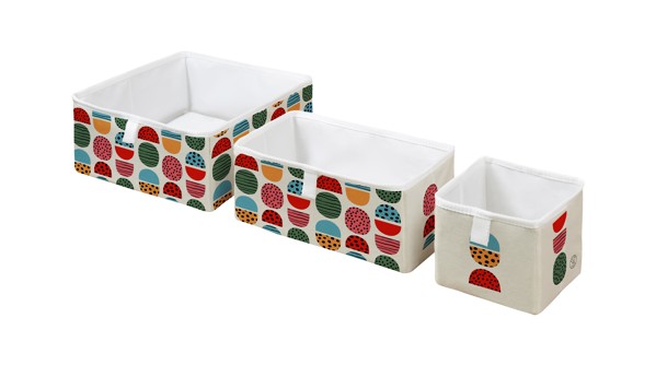 Storage boxes set of 3 nordic oflk