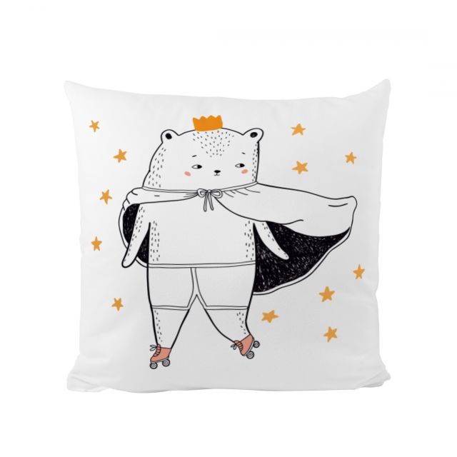 Cushion cover cotton this bear is king