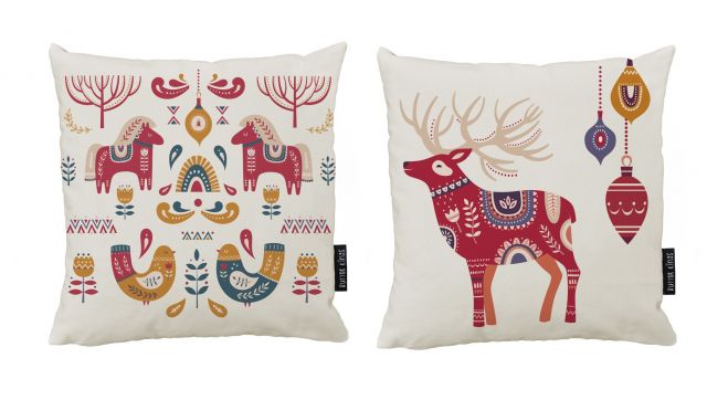 Set cushion covers Folk Christmas