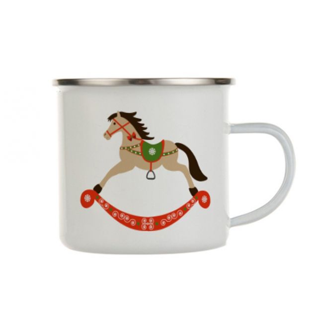 Enamel mug rocking horse