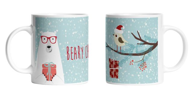 Set of 2 mugs beary christmas
