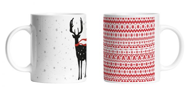Set of 2 mugs christmas reindeer