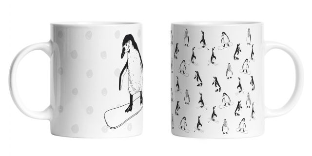 Set of 2 mugs penguin fun