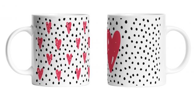 Set of 2 mugs hearts