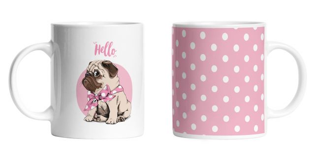 Set of 2 mugs hello pup