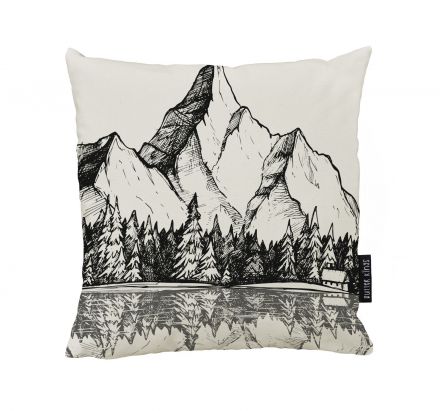 Cushion cover cabin in the mountains