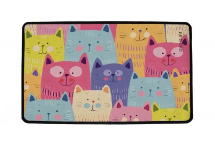 Rug multifunctional cats in colours, 75x45cm