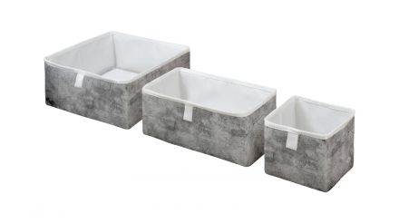 Storage boxes set of 3 cement concrete