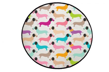 Látkový dekorativní koberec dachshunds in colours