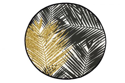 Canva rug gold leaf