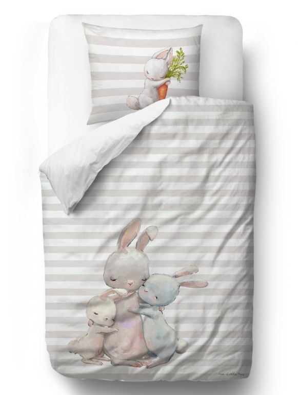 Bedding set forest school-hugging bunnies 140x200/90x70cm