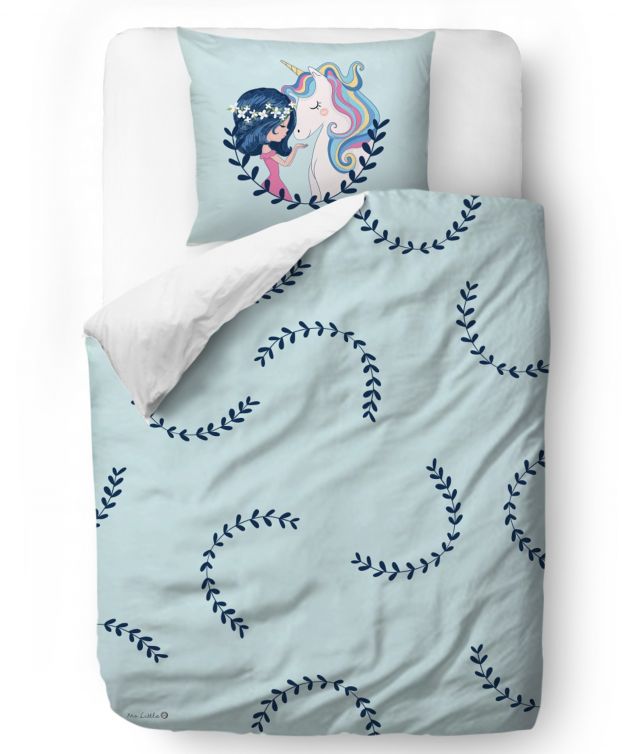 Bedding set girl and unicorn 140x200/90x70cm