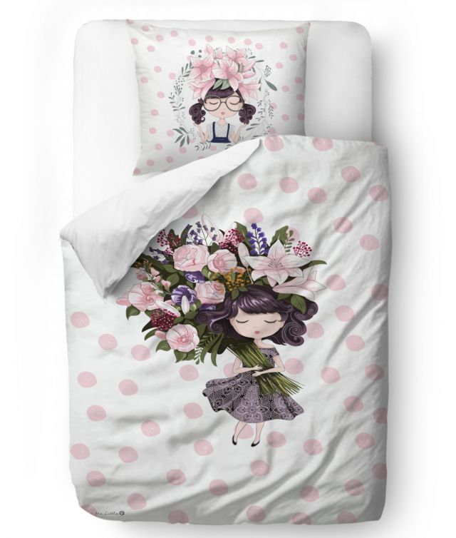 Bedding set flower girl 135x200/80x80cm