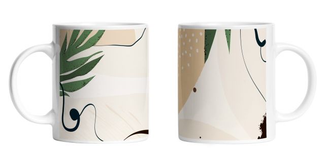 Set of 2 Mugs abstract art