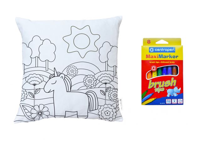 Färbung von Kissen für Kinder unicorn meadow