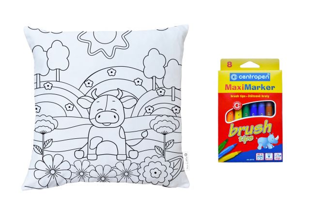 Färbung von Kissen für Kinder cow meadow