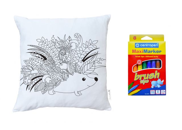 Colouring cushion magic hedgehog