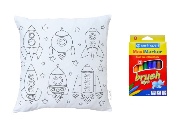 Färbung von Kissen für Kinder spaceships