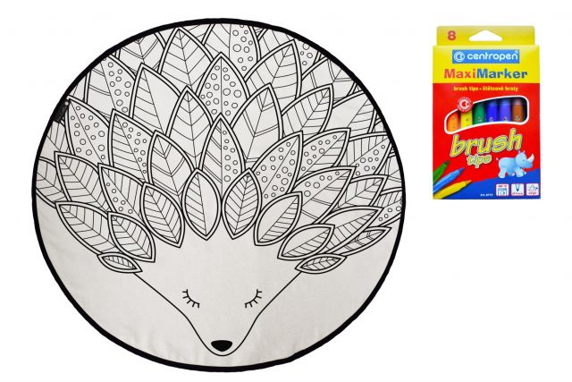 Kinder färben Leinwandteppiche coloring book sleeping hedgehog