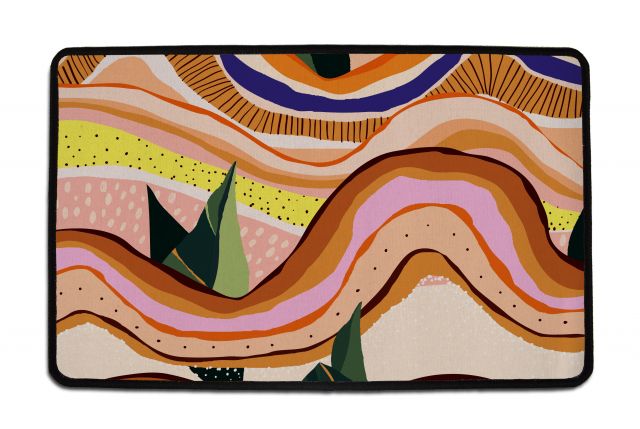 Rug multifunctional abstract landscape, 90x60cm