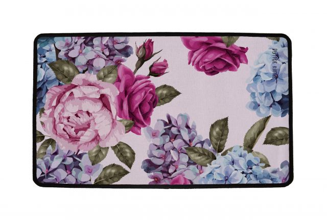 Doormat pink floral 75 x 45 cm