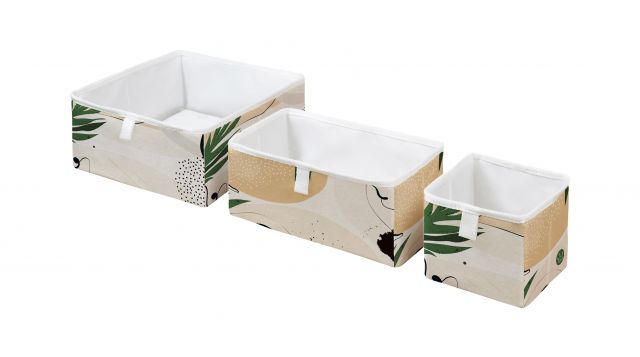 Storage boxes set of 3 abstract art