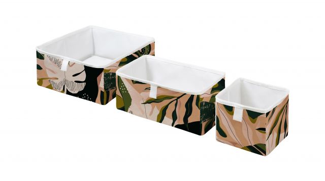 Storage boxes set of 3 exotic jungle