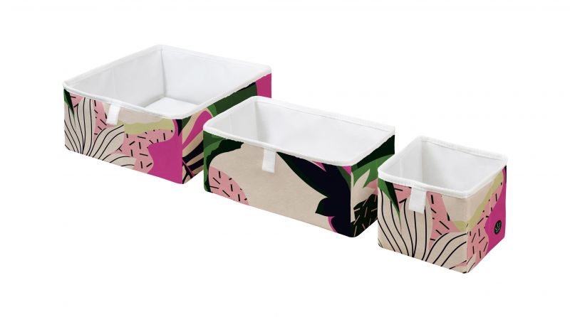Storage boxes set of 3 jungle in summer
