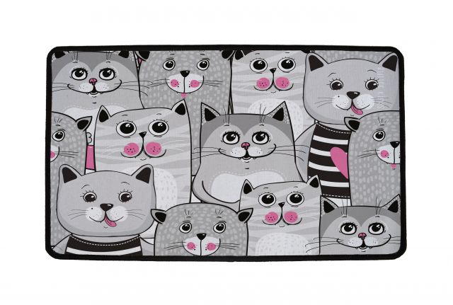 Fußmatten grey kitties, 60 x 40 cm