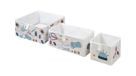 Storage boxes set of 3 thread and needle