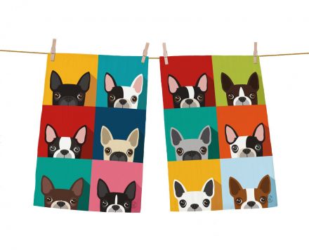 Dish towels set which frenchie